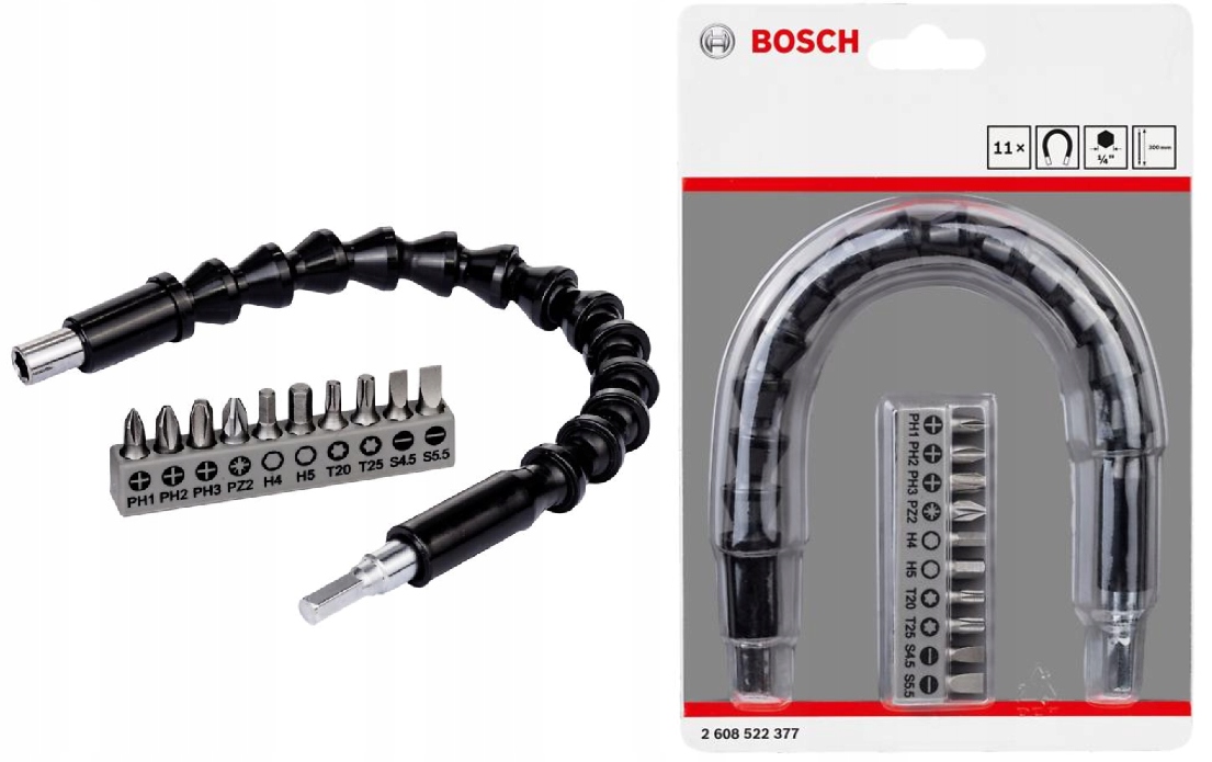 BOSCH ชุดไขควงสายอ่อน 11 ชิ้น ยาว 300มิล 2608522377