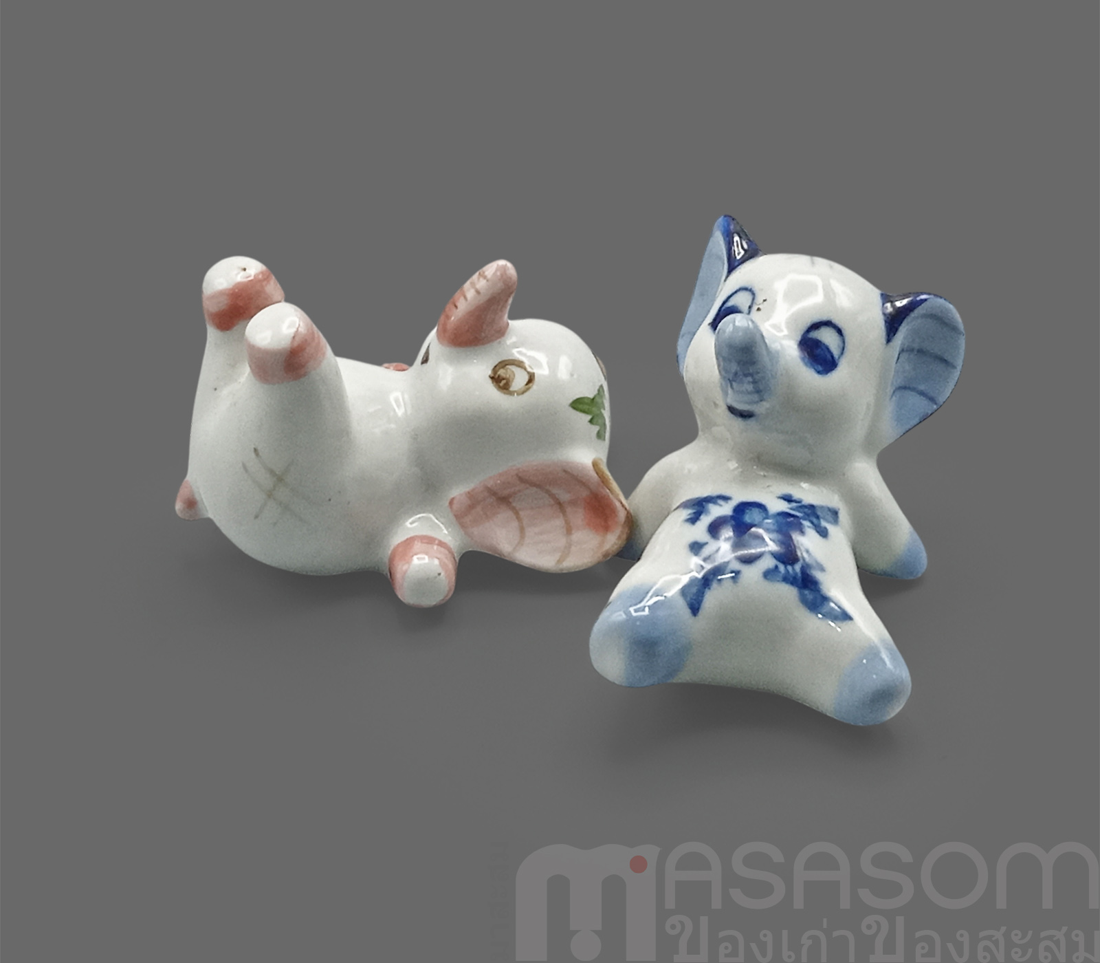 ช้างน้อยนั่งนอนเซรามิค