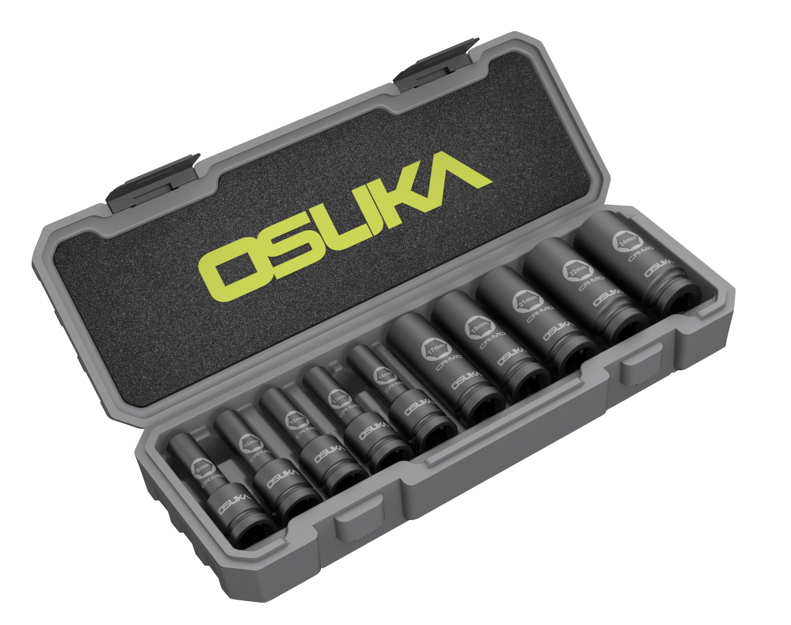 ชุดลูกบล็อกกระแทกยาว 1/2" 10ลูก/ชุด OSAF3211 OSUKA