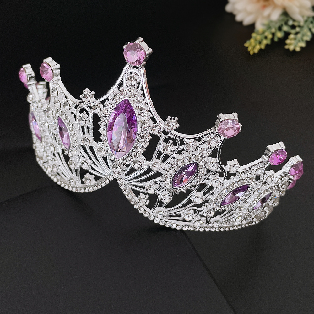 (พร้อมส่ง) เทียร่า 303 สีม่วง มงกุฎนางงาม งานสวย ปราณีต QCเพชรทุกเม็ด สินค้าพร้อมส่งจากไทย