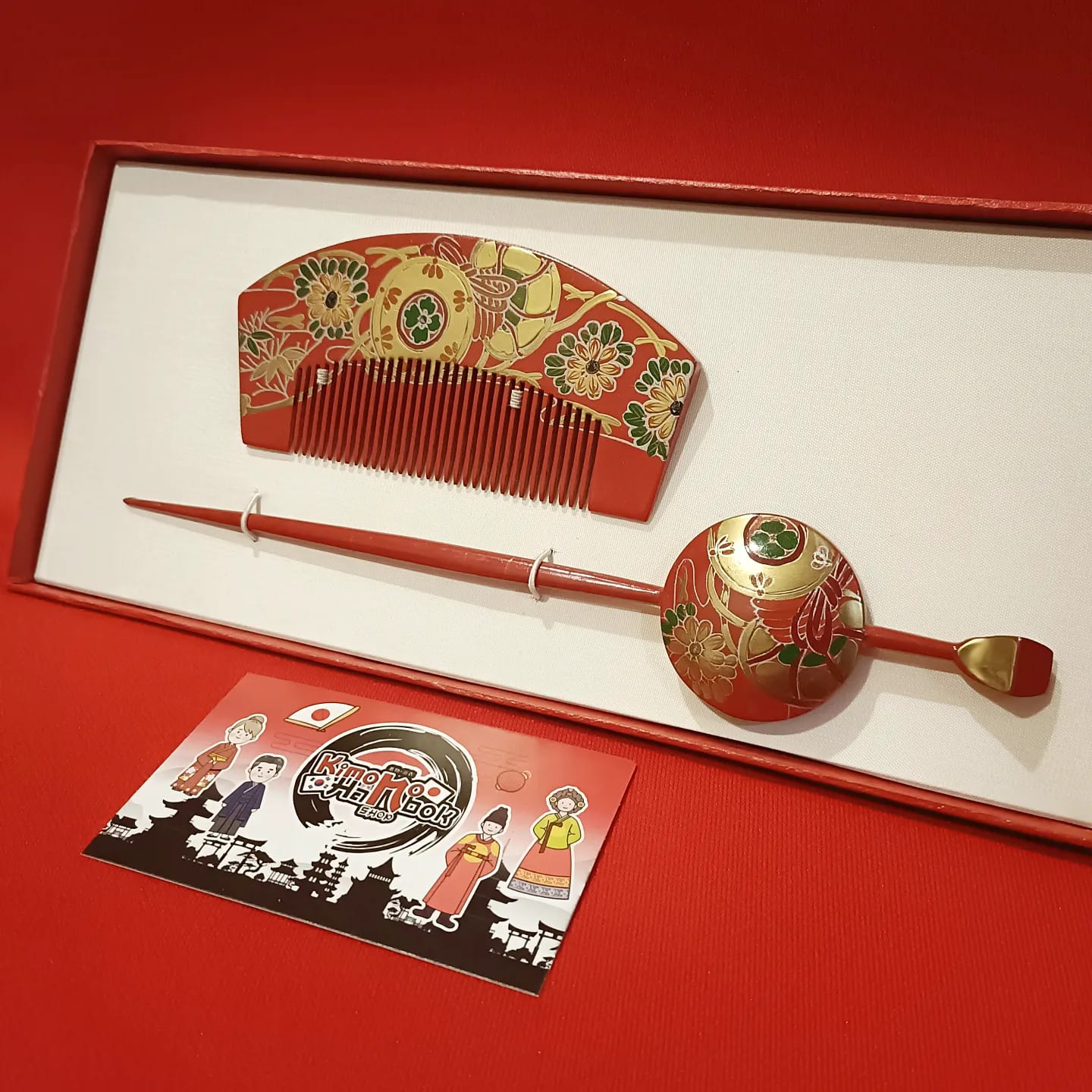 ชุดปิ่นไม้โทนสีแดงคู่PINW20022