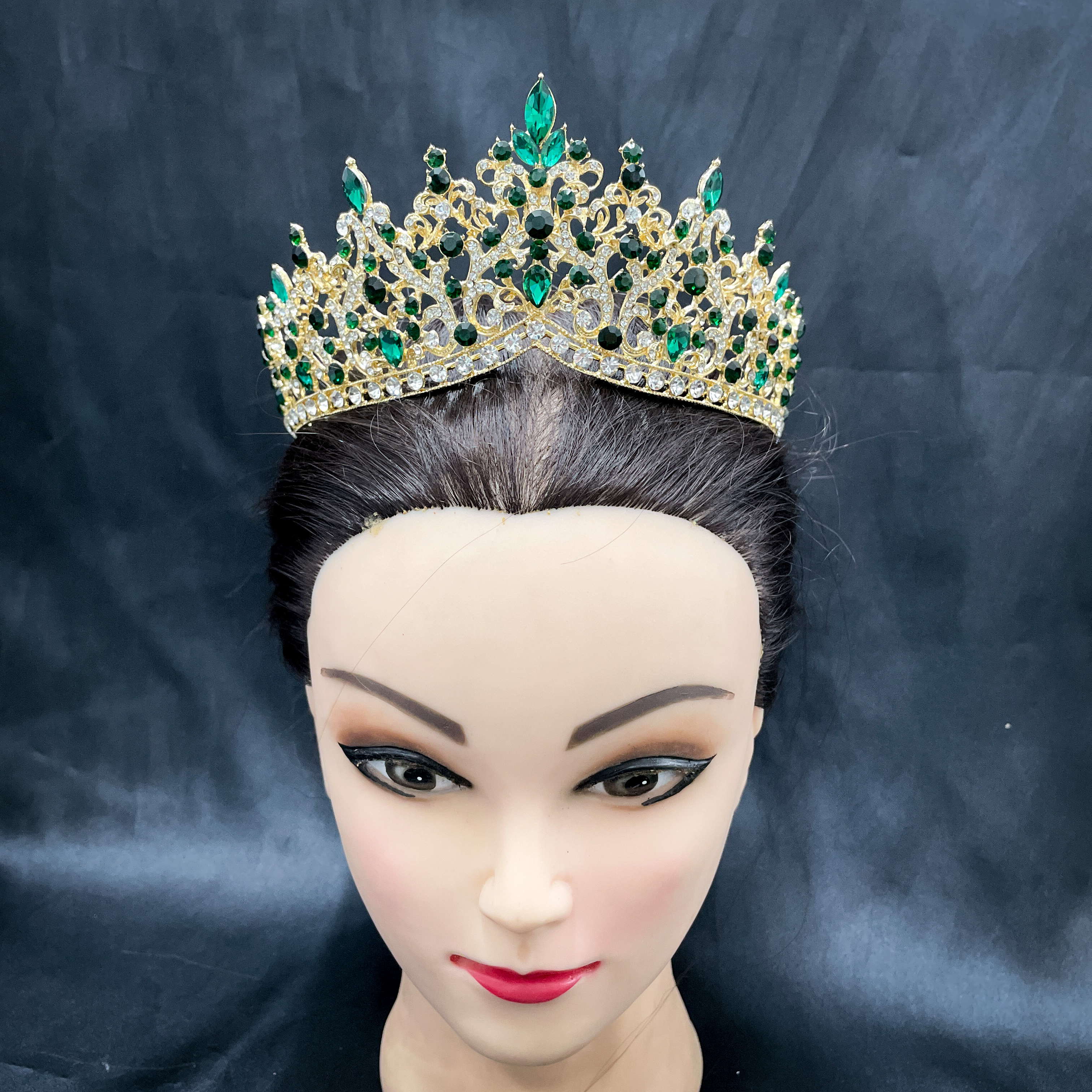 (พร้อมส่ง) เทียร่า 340 สีเขียว งานสวย ปราณีต QCเพชรทุกเม็ด สินค้าพร้อมส่งจากไทย