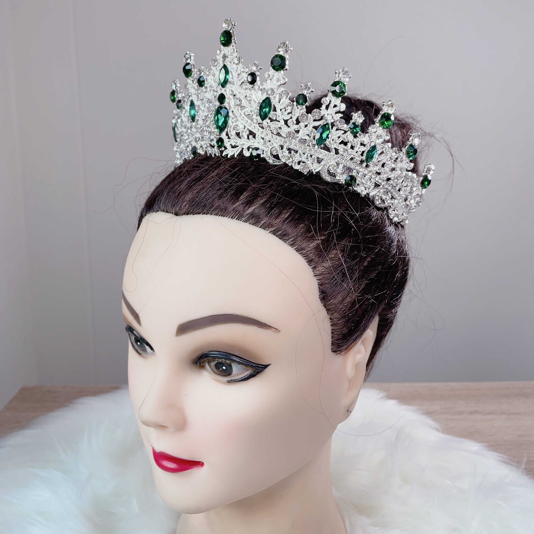 (พร้อมส่ง) เทียร่า 273 สีเงิน-เขียว มงกุฎนางงาม งานสวย ปราณีต QCเพชรทุกเม็ด ร้านคนไทย คุยง่าย ส่งเร็ว