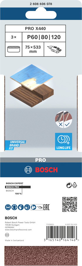 สายพานกระดาษทรายขัด3"x21" PRO X440 BOSCH