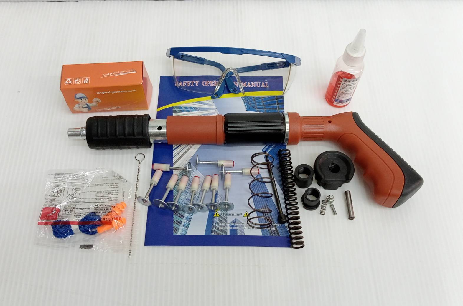 ปืนยิงตะปู เครื่องยิงตะปูแรงดันสูง *ด้ามส้ม* MINI-FASTEN