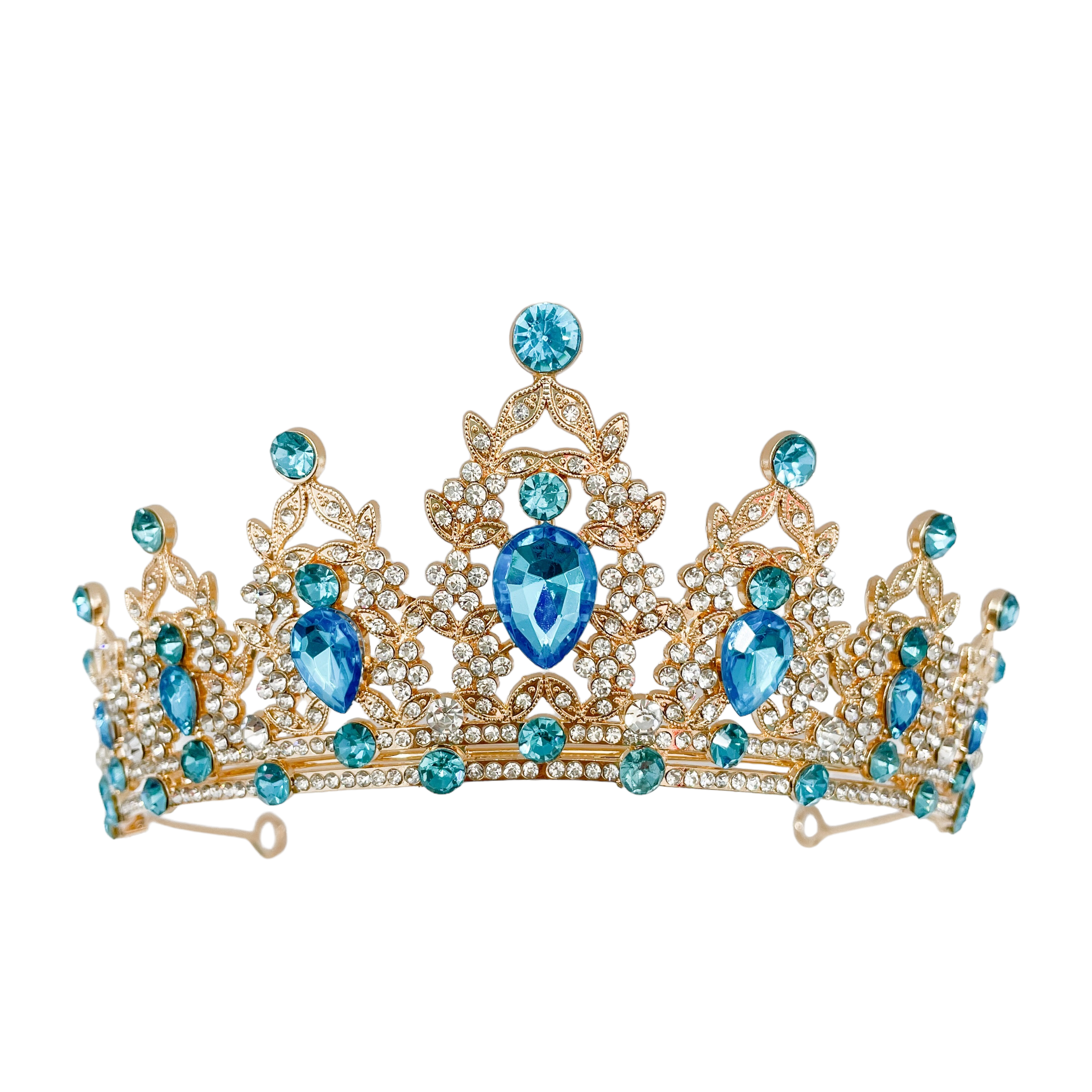 (พร้อมส่ง) เทียร่า 146 สีทอง-ฟ้า งานสวย ปราณีต QCเพชรทุกเม็ด สินค้าพร้อมส่งจากไทย