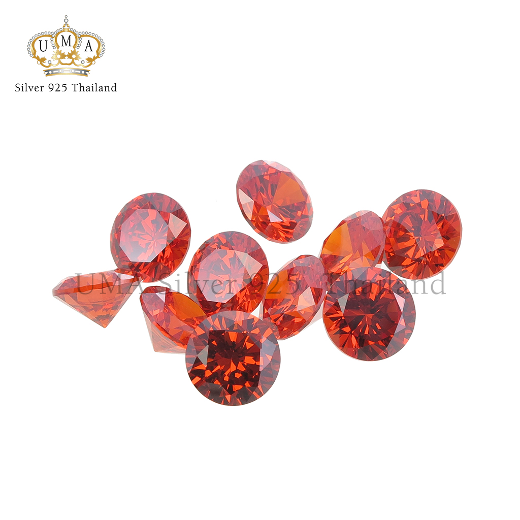 เพชรCZ 6A ทรงกลม สีส้ม (Orange ROUND CZ) - Size 4.00mm - 1แพ็ค - 200เม็ด