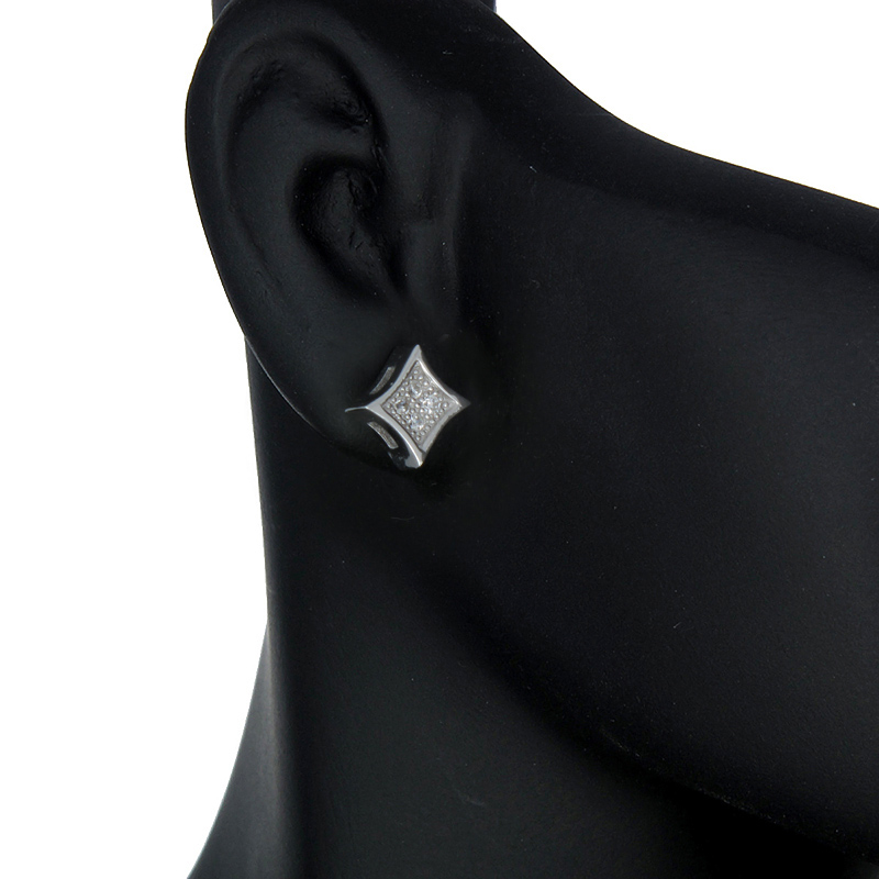 ต่างหูเงินแท้925ประดับเพรชแท้สวิส