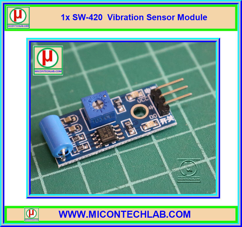 1x เซ็นเซอร์ตรวจจับการสั่นสะเทือน SW-420 (Vibration Sensor)