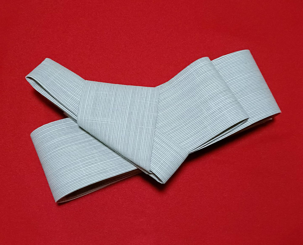 โอบิ สำเร็จผู้ชาย สีขาวลาย