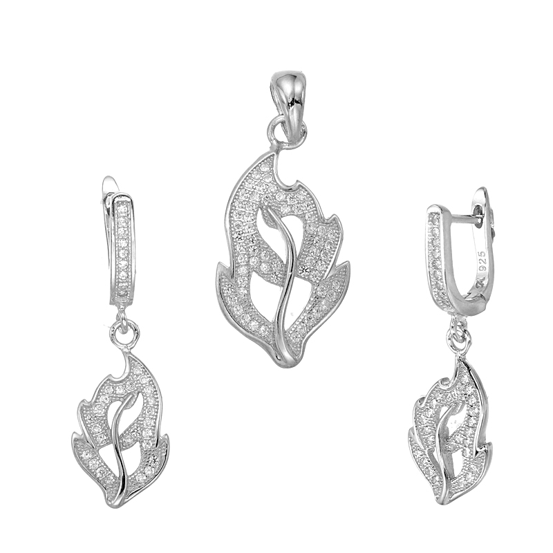 ต่างหูพร้อมจี้ ( เงิน ) = Earring with Pendant ( Silver )