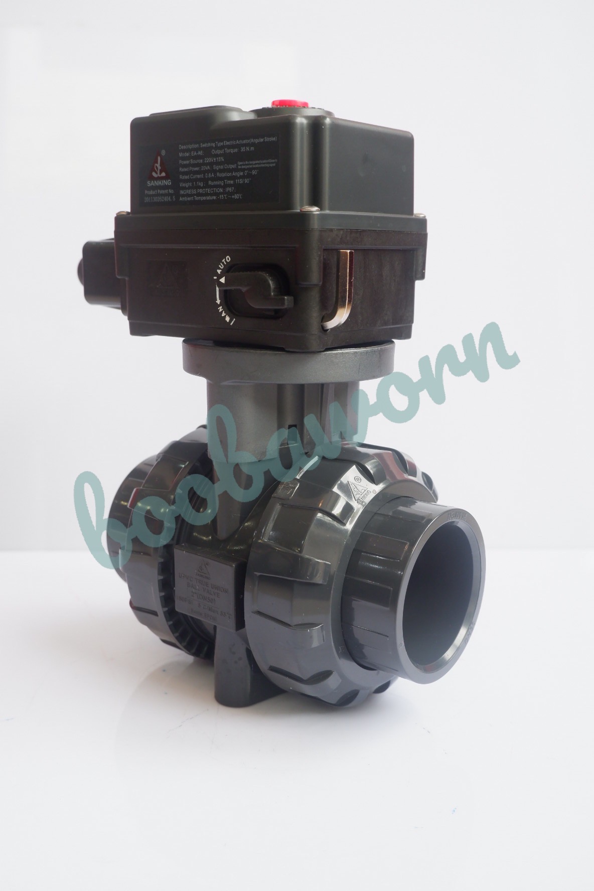 SANKING TRUE UNION BALL VALVE UPVC ELECTRIC ACTUATOR