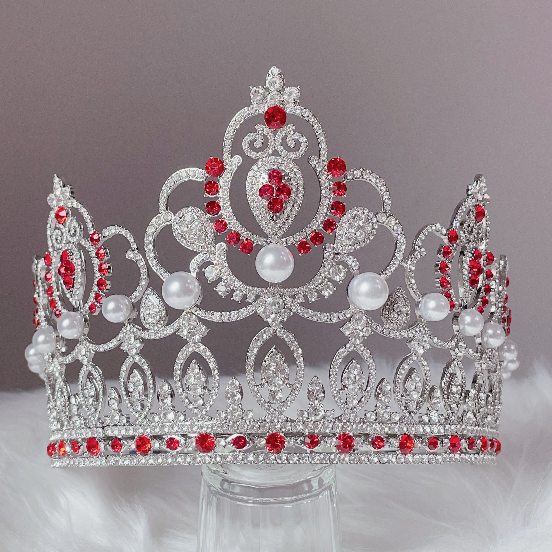 (พร้อมส่ง) มงกุฏ 092 สีแดง มงกุฎนางงาม มงกุฎเพชร มงกุฎประกวด สินค้าพร้อมส่ง ไม่ต้องรอนาน งานพรีเมี่ยม