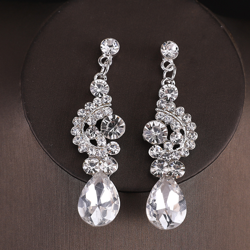 (พร้อมส่ง) สร้อยคอเพชร+ต่างหู 176 (เข็ม)