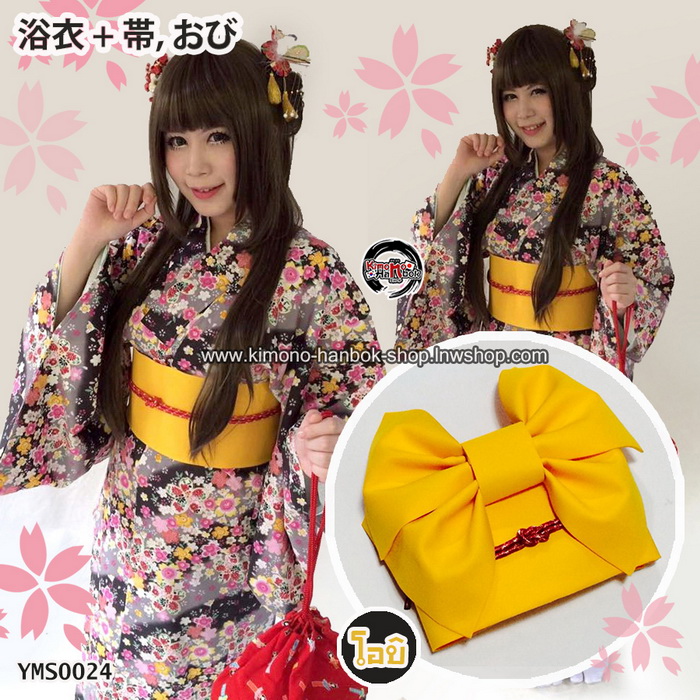 set.ยูกาตะ สีดำลายซากุระ02 (หมด)