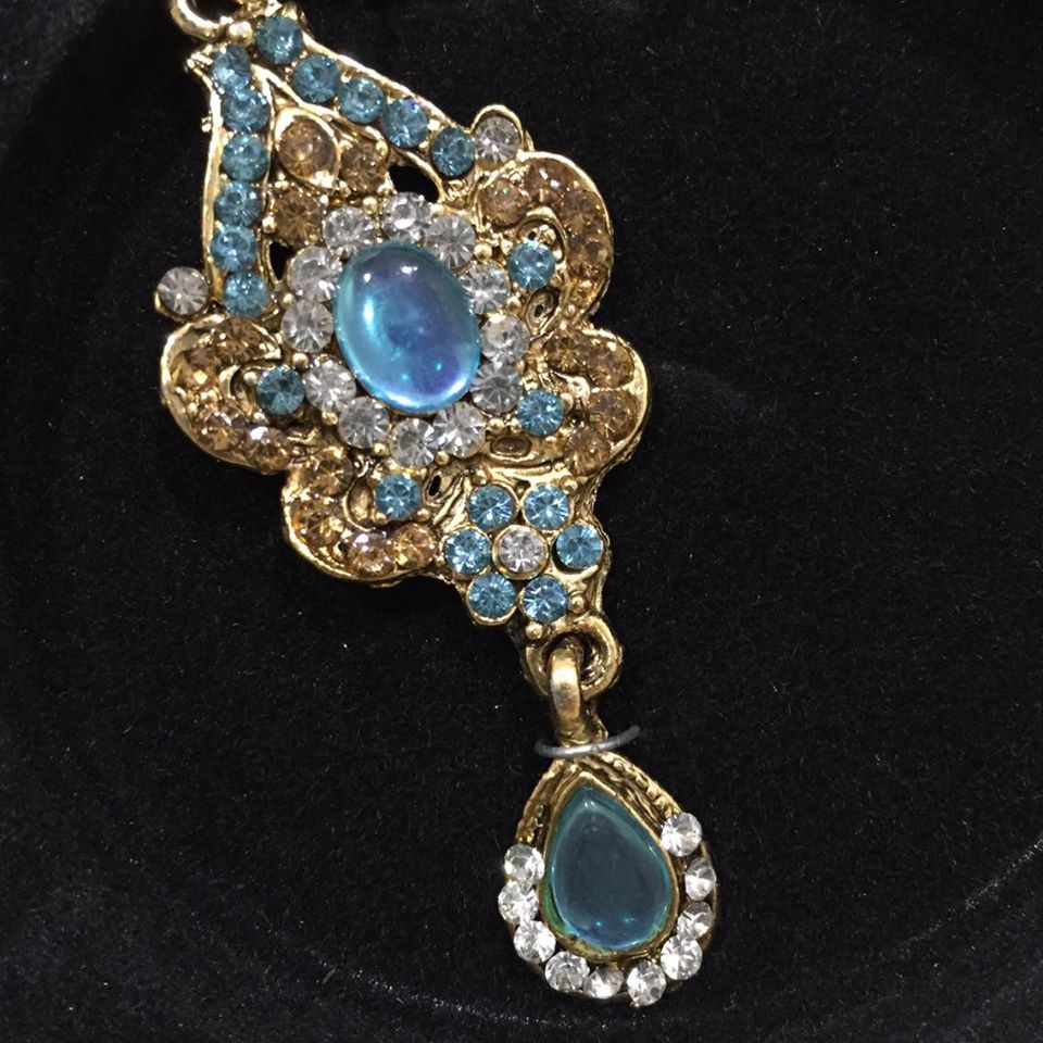 (พร้อมส่ง) เครื่องประดับอินเดีย 004 สีฟ้า