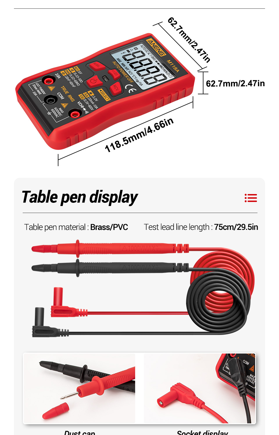มัลติมิเตอร์ M118A ANENG
