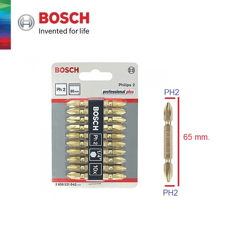 ดอกไขควงPH2x65 สีทอง BOSCH #2608521042