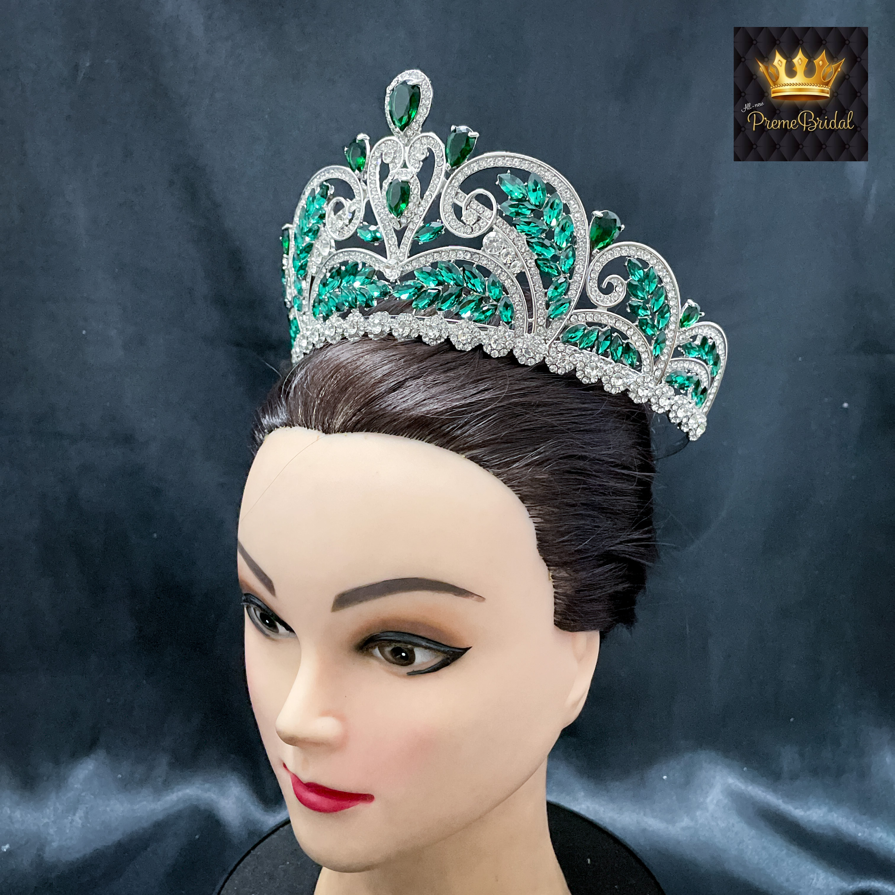 (พร้อมส่ง) มงกุฏ 087 สีเขียว มงกุฎนางงาม มงกุฎเพชร มงกุฎประกวด สินค้าพร้อมส่ง ไม่ต้องรอนาน งานพรีเมี่ยม