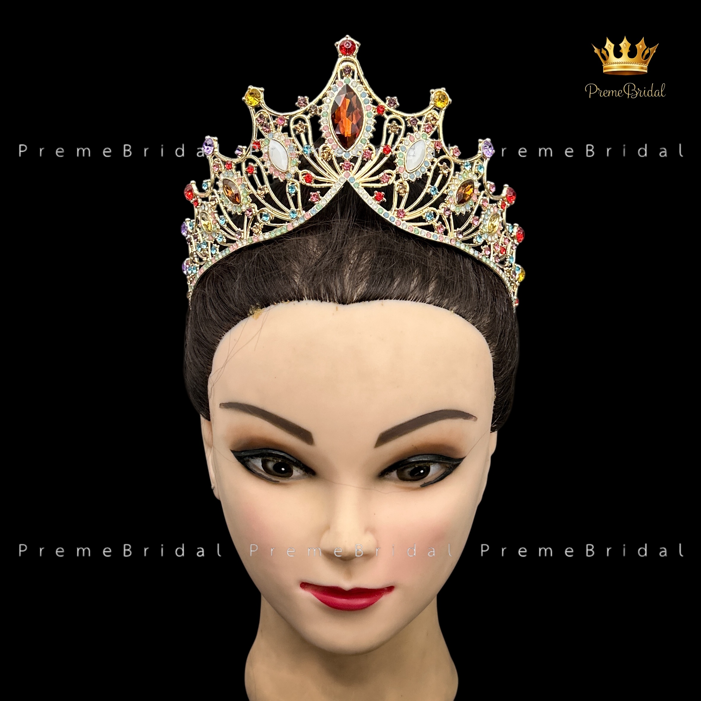 (พร้อมส่ง) เทียร่า 303 พลอยรวมสี มงกุฎนางงาม งานสวย ปราณีต QCเพชรทุกเม็ด สินค้าพร้อมส่งจากไทย