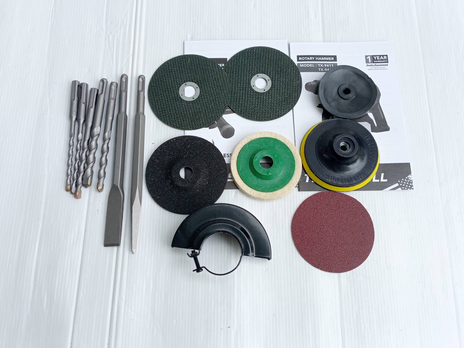 TEXUS BULL รุ่น TX-8222 ชุดสว่านโรตารี่และเจียรมือไร้สาย20V.พร้อมแบตเตอรี่ x6.0Ah 2 ก้อน