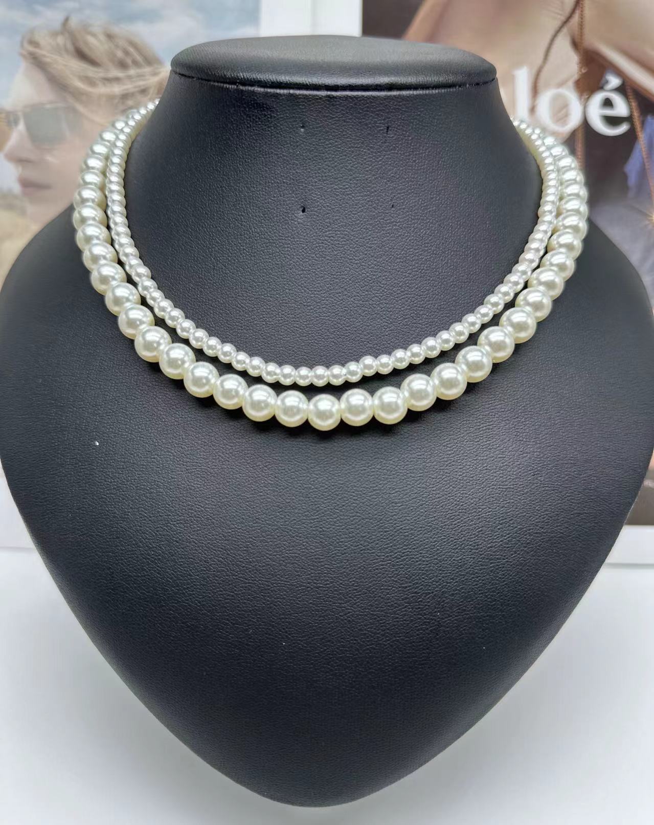 (พร้อมส่ง) สร้อยคอไข่มุก 2 ชั้น สวยหรู ส่งด่วนจาก จ.อุบลราชธานี