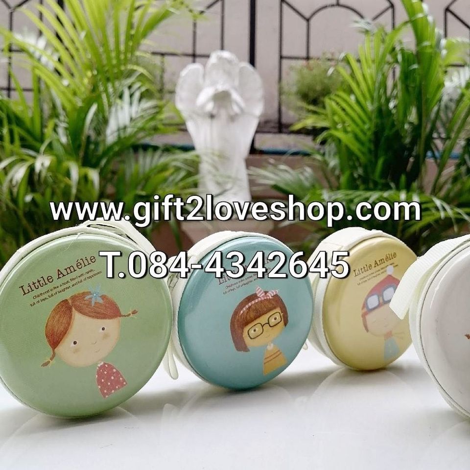 กระเป๋าเงินมาการองเหล็กกลม มีซิป