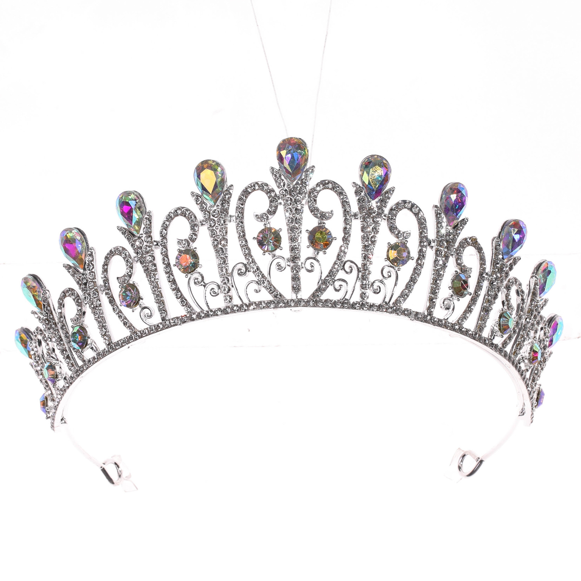 (พร้อมส่ง) เทียร่า 003 สีเงิน มงกุฎนางงาม มงกุฎเจ้าหญิง งานสวย ปราณีต QCเพชรทุกเม็ด สินค้าพร้อมส่งจากไทย