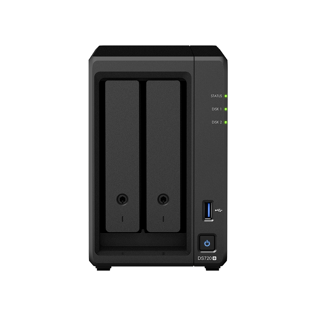 Synology Diskstation DS720+ 2-bay DiskStation (up to 7-bay), Quad Core 2.0 GHz (turbo to 2.7 GHz), 2GB RAM (up to 6GB)