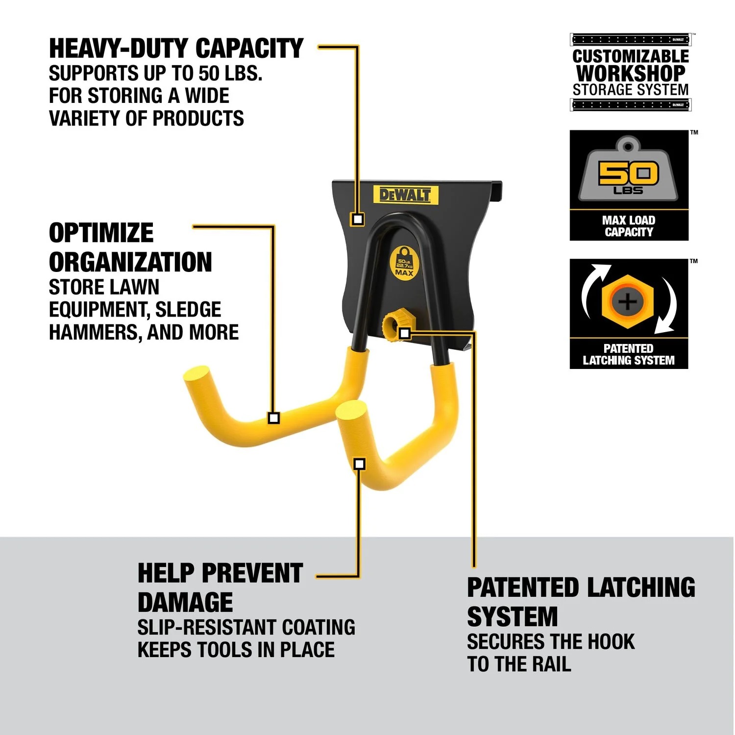 ตะขอเกี่ยวก้านหุ้มยางสั้น DWST82805 DEWALT