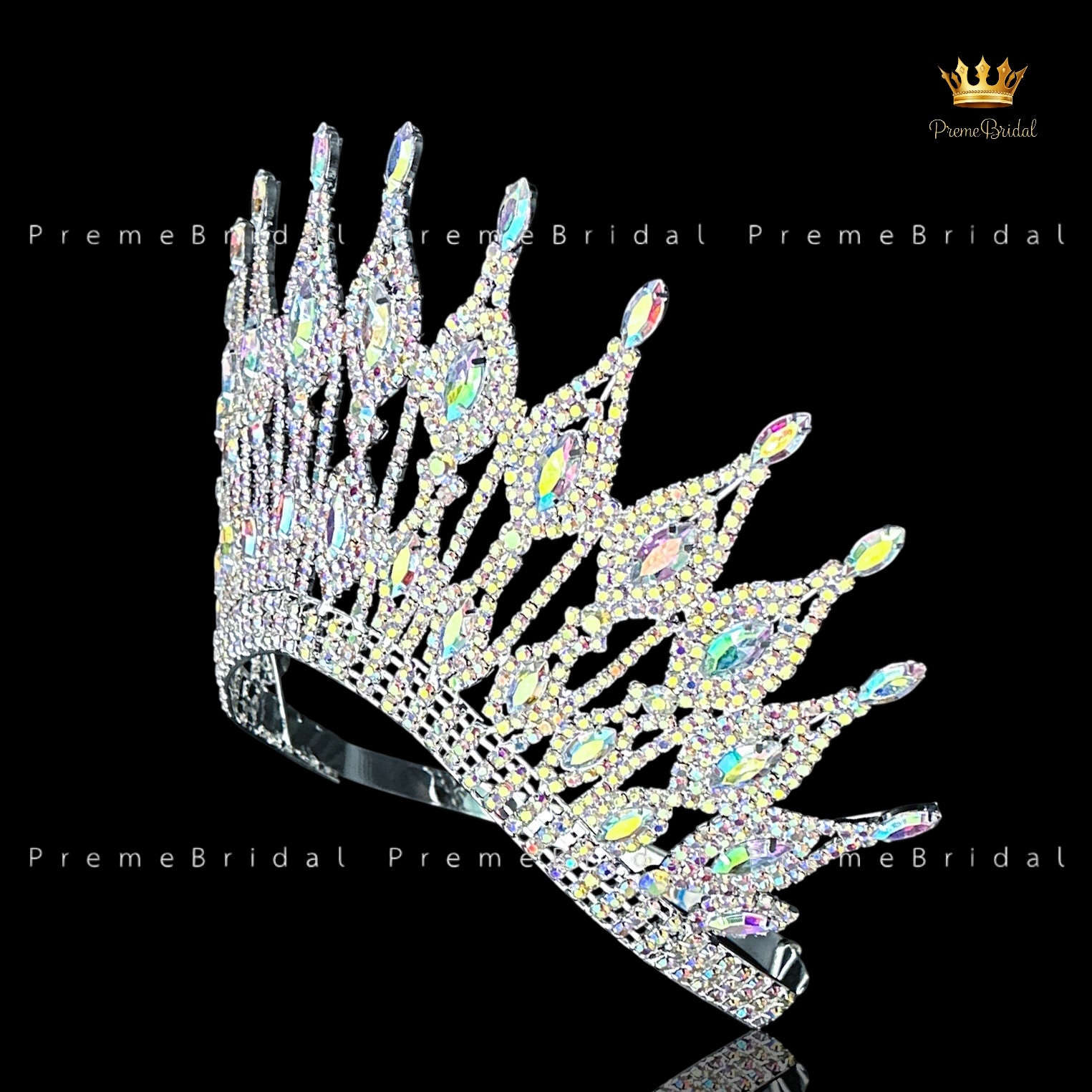 (พร้อมส่งจากไทย) มงกุฏ 119 สีรุ้ง งานสวย งานนางงาม รุ่นฐานกลม ปรับขนาดได้ ส่งด่วน ส่งจากไทย