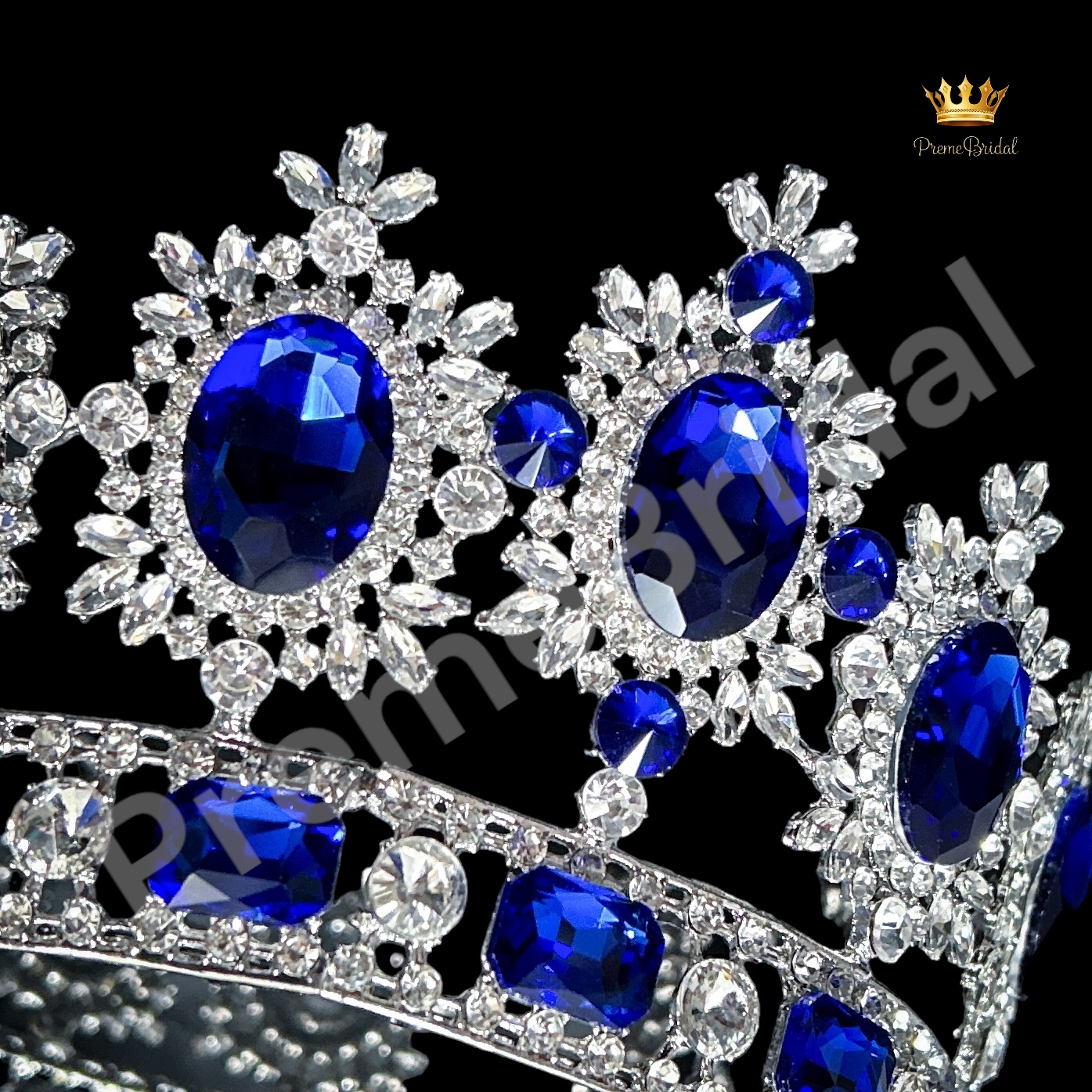 (พร้อมส่ง) มงกุฏผู้ชาย 027 สีน้ำเงิน มงกุฎผู้ชาย มงกุฎพระราชา มงกุฎประกวด