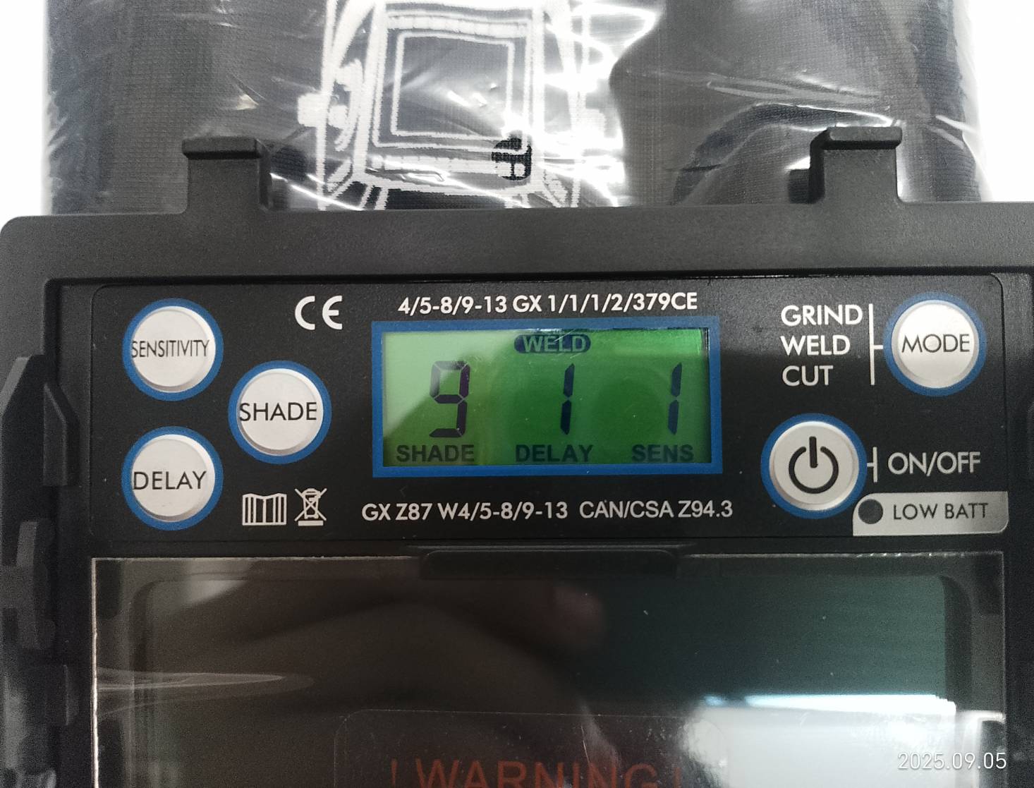 ANDELI หน้ากากปรับแสงอัตโนมัติหน้าจอขนาดใหญ่ มีไฟ LED และมุมมองด้านข้าง MA900VL-AE