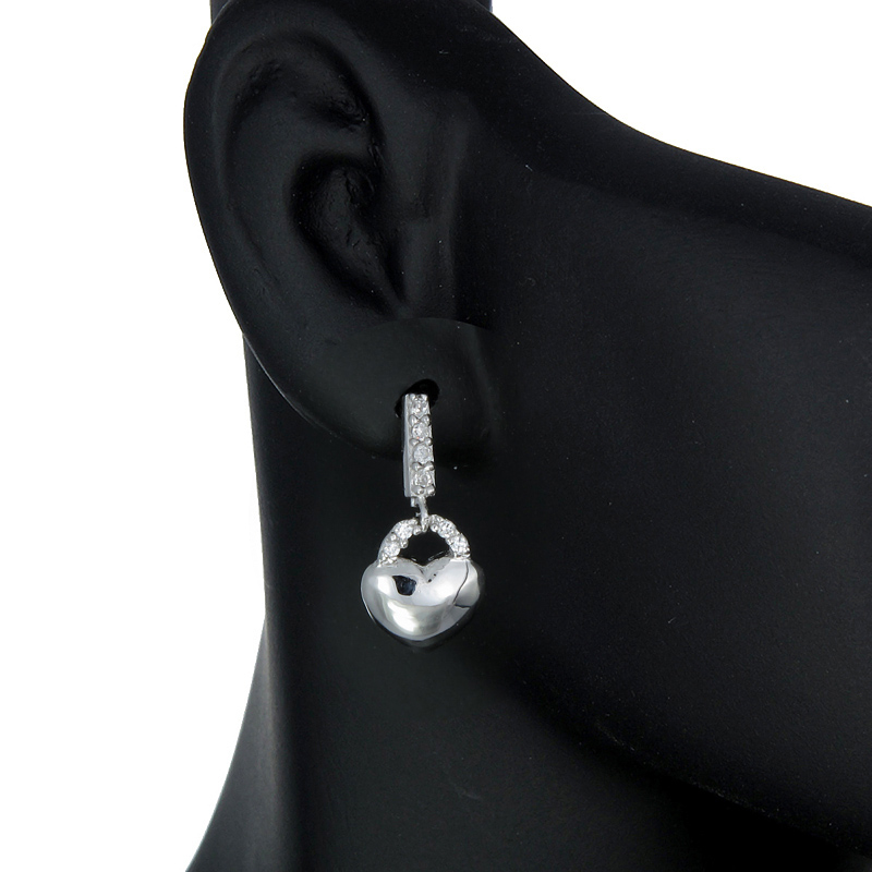 ต่างหูเงินแท้925ประดับเพรชแท้สวิส