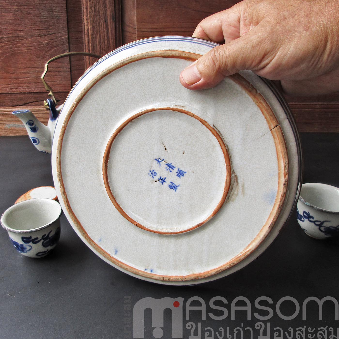 ชุดน้ำชาลายครามจีนของเก่า