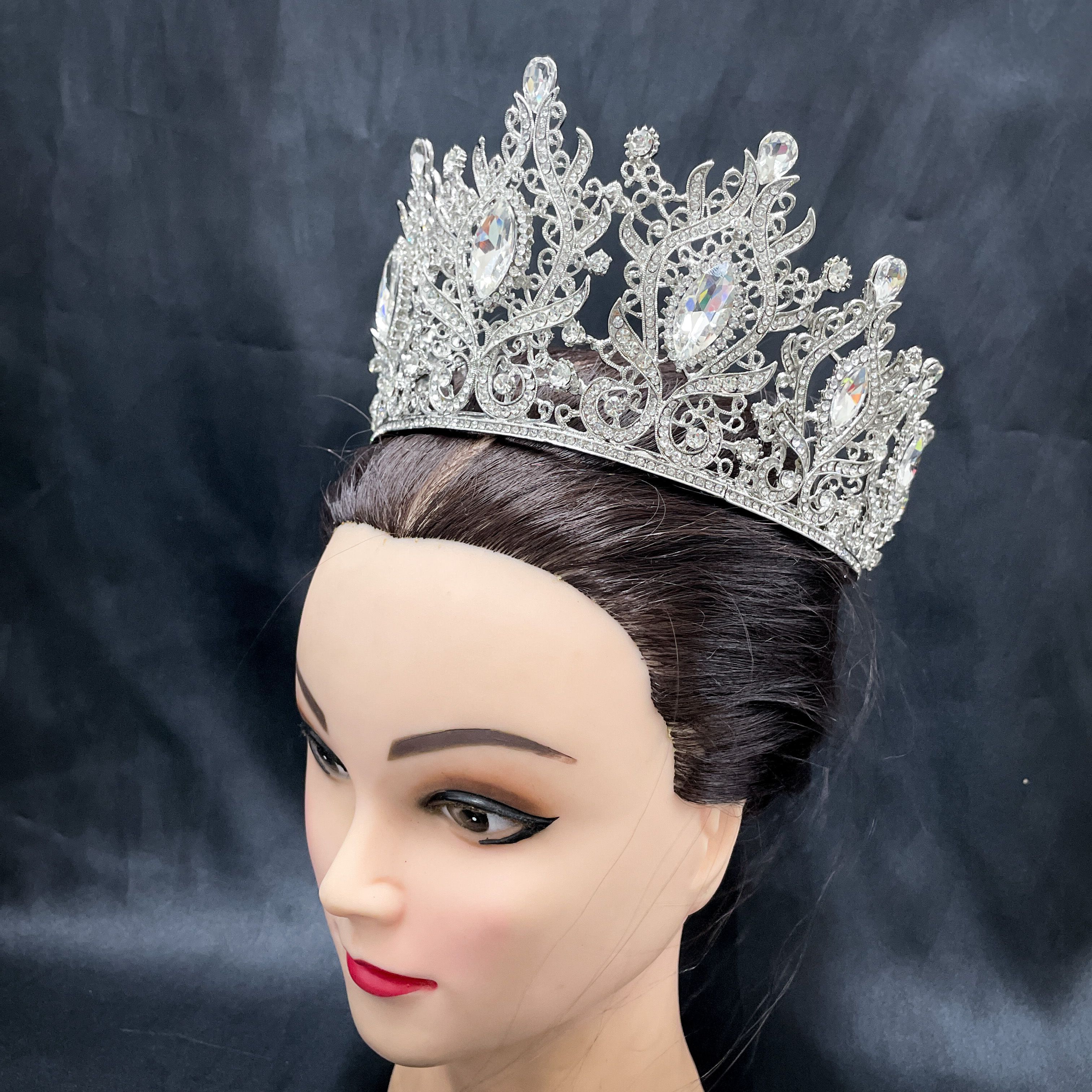 (พร้อมส่งจากไทย) มงกุฏ 096 สีเงิน มงกุฎนางงาม มงกุฎเพชร มงกุฎประกวด สินค้าพร้อมส่ง ไม่ต้องรอนาน งานพรีเมี่ยม