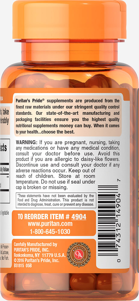 Puritan Lutein 20 mg with Zeaxanthin 120 Softgels