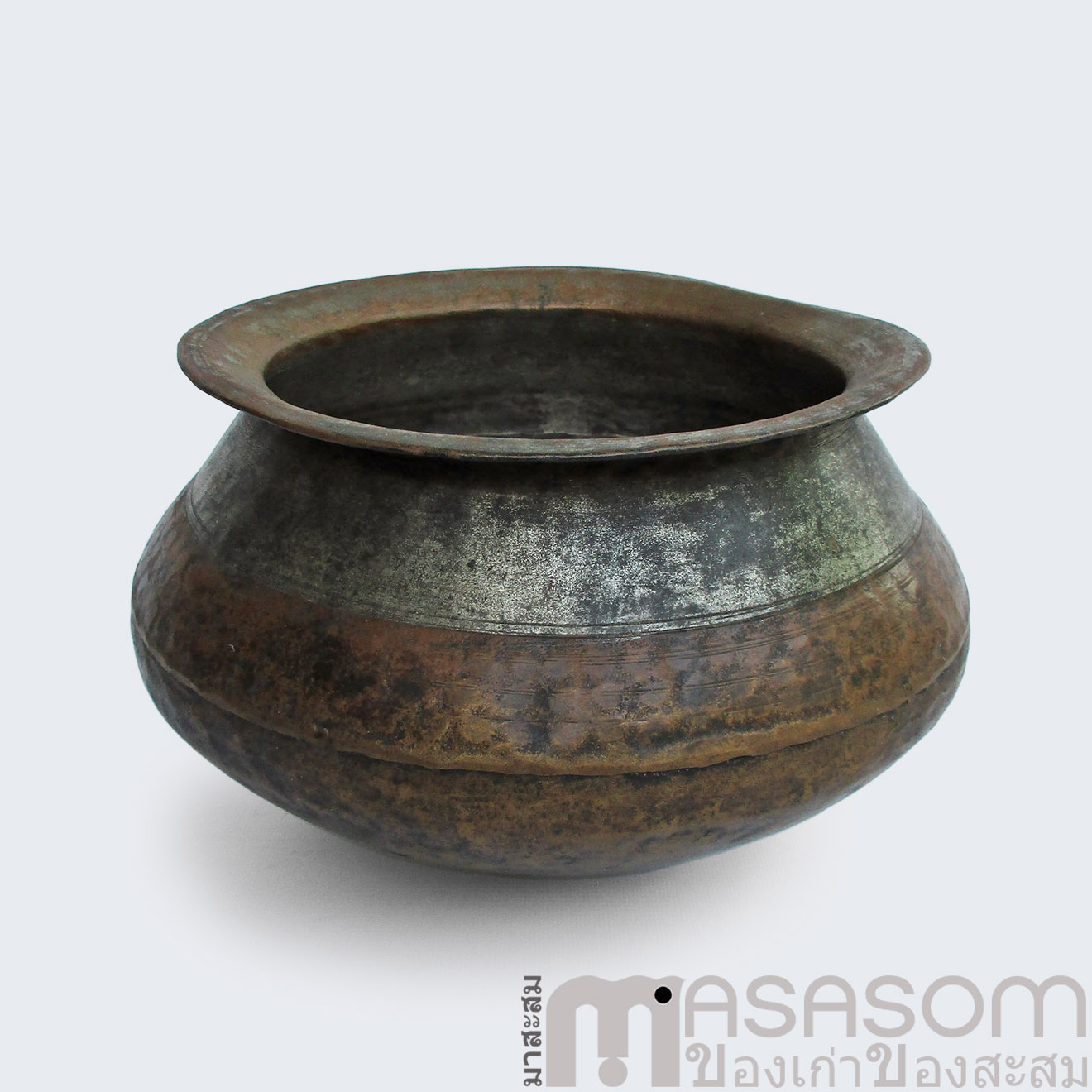 หม้อต้มยาทองเหลืองโบราณ