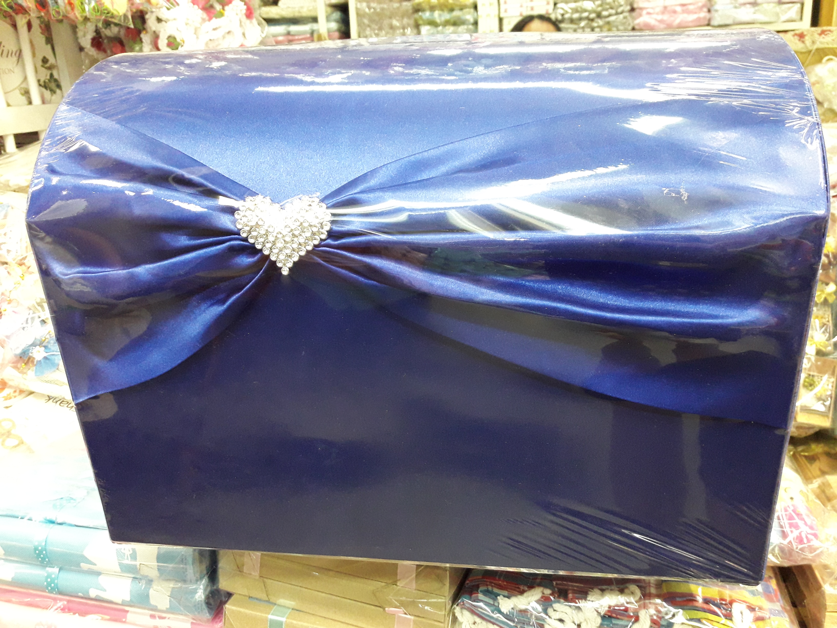 กล่องรับซอง ผ้าไหมสีน้ำเงิน