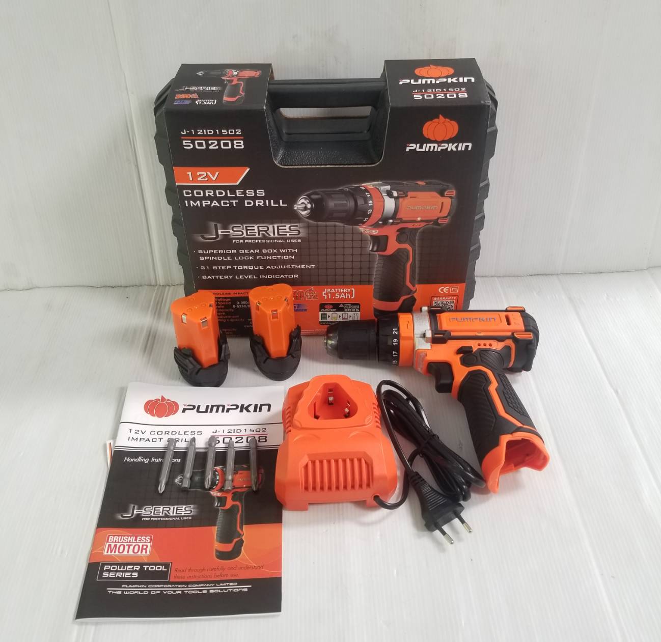 สว่านกระแทกไร้สาย12V J-12ID1502 PUMPKIN #50208