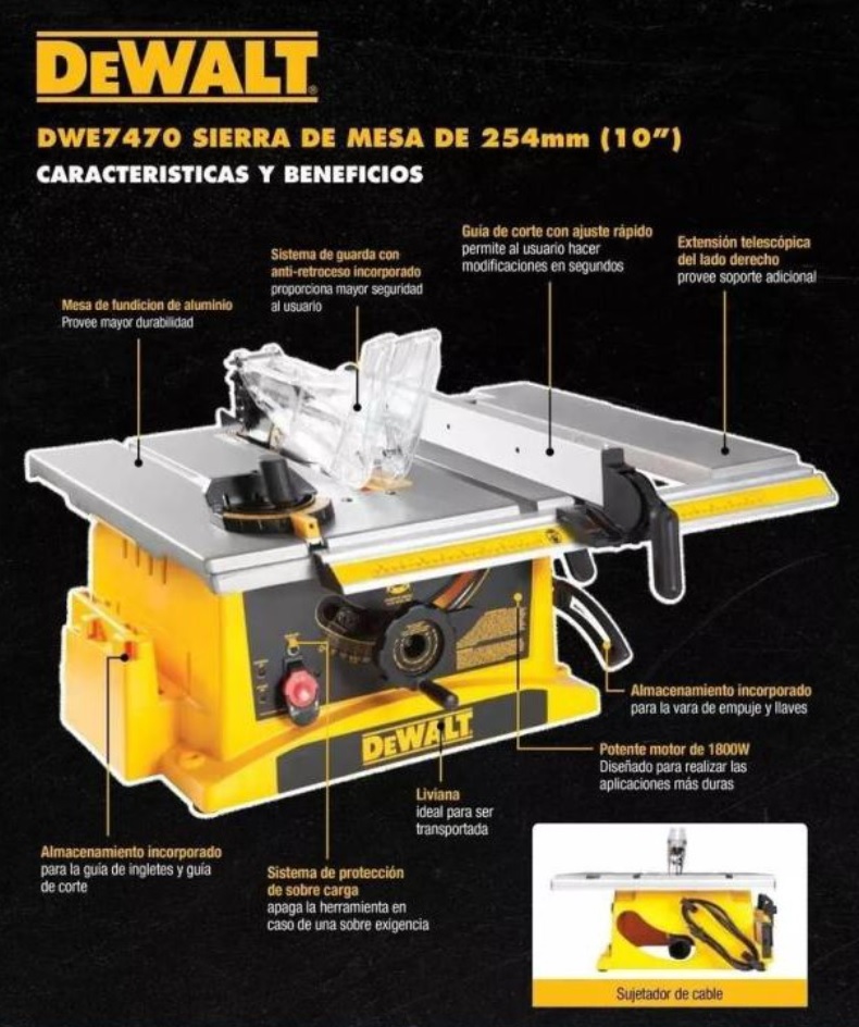 โต๊ะเลื่อยวงเดือน10" DWE7470 DEWALT
