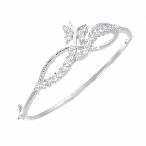 กำไลเงินแท้925ประดับเพรชแท้สวิส เกรดดี น้ำใส