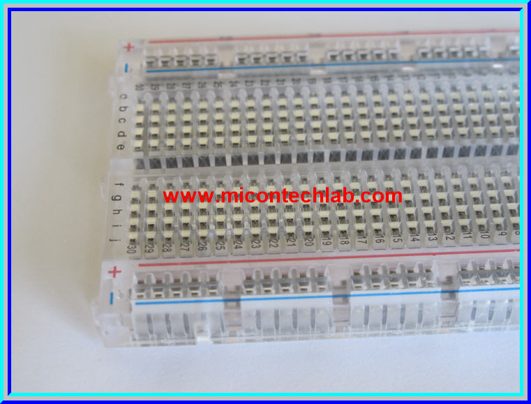 1x เบรดบอร์ดแบบใส ขนาด 400 จุด (Breadboard)
