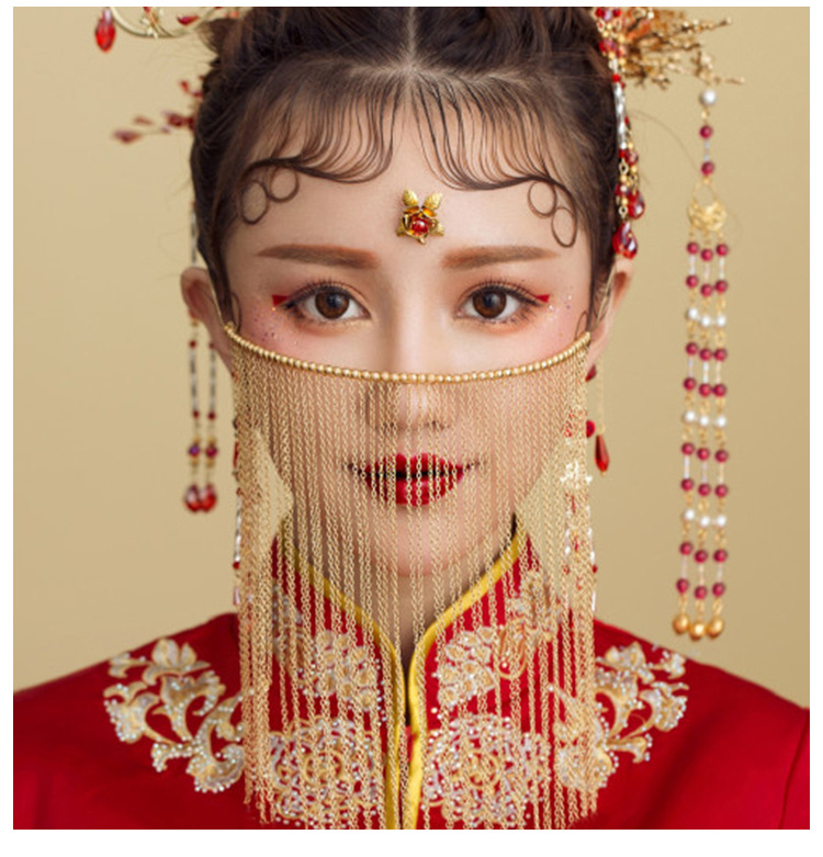 ม่านคริสตัลบังหน้าเจ้าสาวสไตล์จีน สวยงาม น้ำหนักเบา ส่งจาก จ.อุบลราชธานี