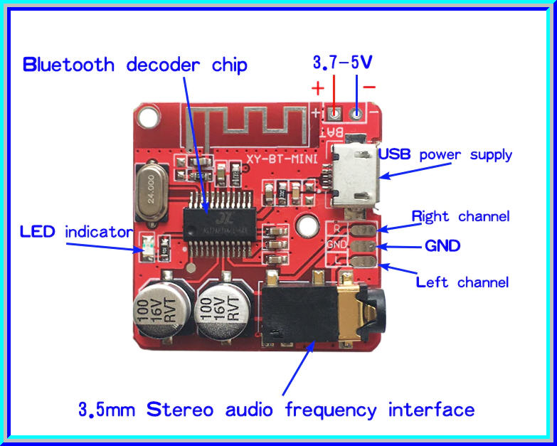1x วงจรบลูทูธออดิโอ MP3 Bluetooth Audio Decoder