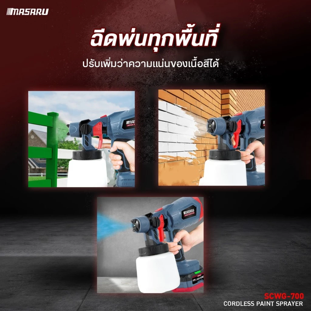 MASARU เครื่องพ่นสีไร้สาย20V SCWG-700-B1