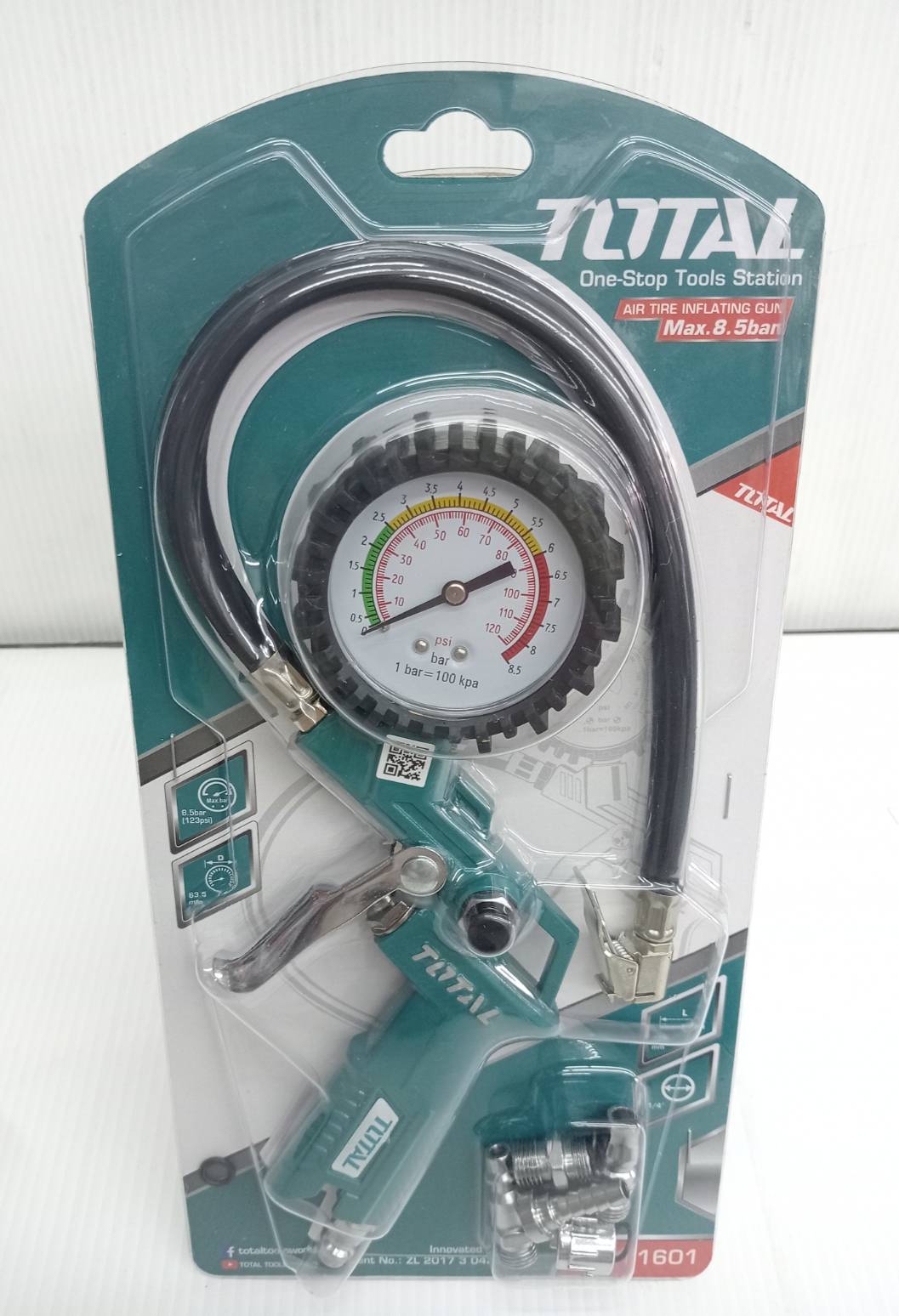 หัวเติมลม+เกจ์วัดลมสายอ่อน TAT11601 TOTAL