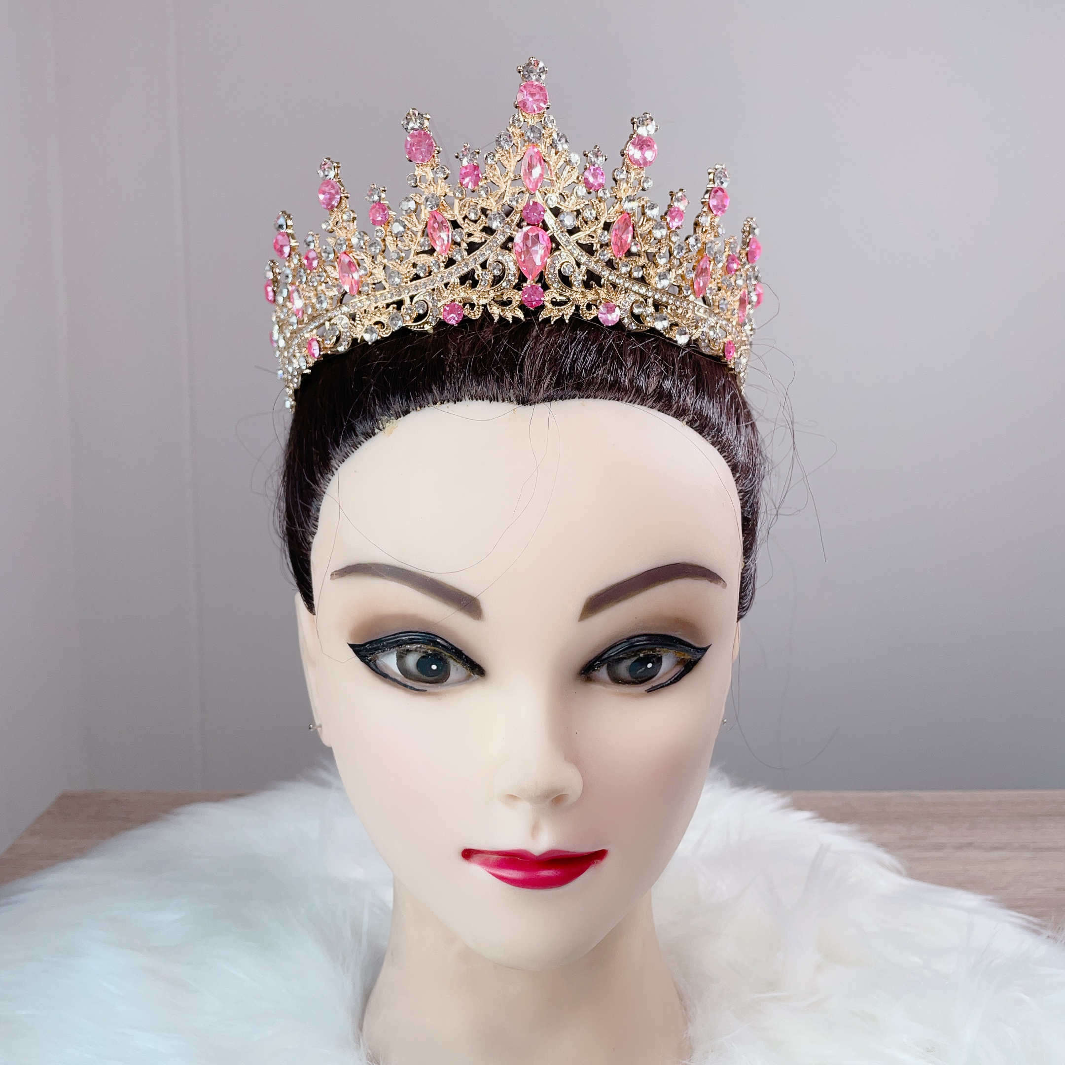 (พร้อมส่ง) เทียร่า 273 สีชมพู-ทอง มงกุฎนางงาม งานสวย ปราณีต QCเพชรทุกเม็ด ร้านคนไทย คุยง่าย ส่งเร็ว