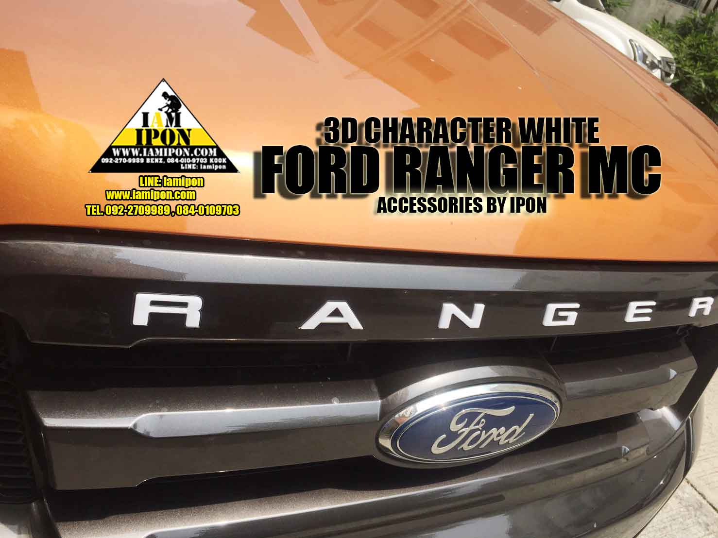 3D CHARACTER FRONT GRILL FORD RANGER MC ตัวหนังสือติดกระจังหน้าฟอร์ดเรนเจอร์ MC