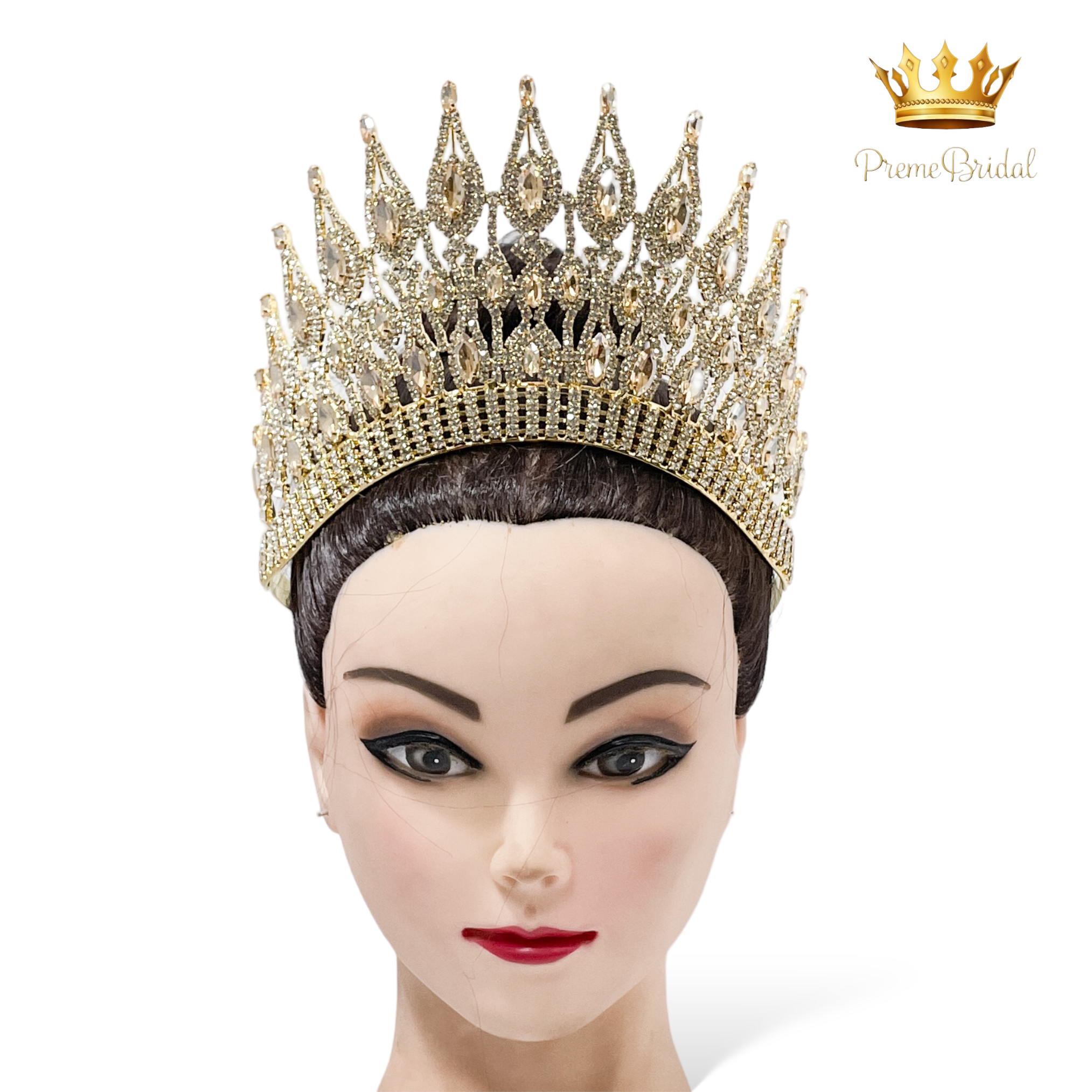 (พร้อมส่งจากไทย) มงกุฏ 119 สีเหลืองทอง งานสวย งานนางงาม รุ่นฐานกลม ปรับขนาดได้ ส่งด่วน ส่งจากไทย